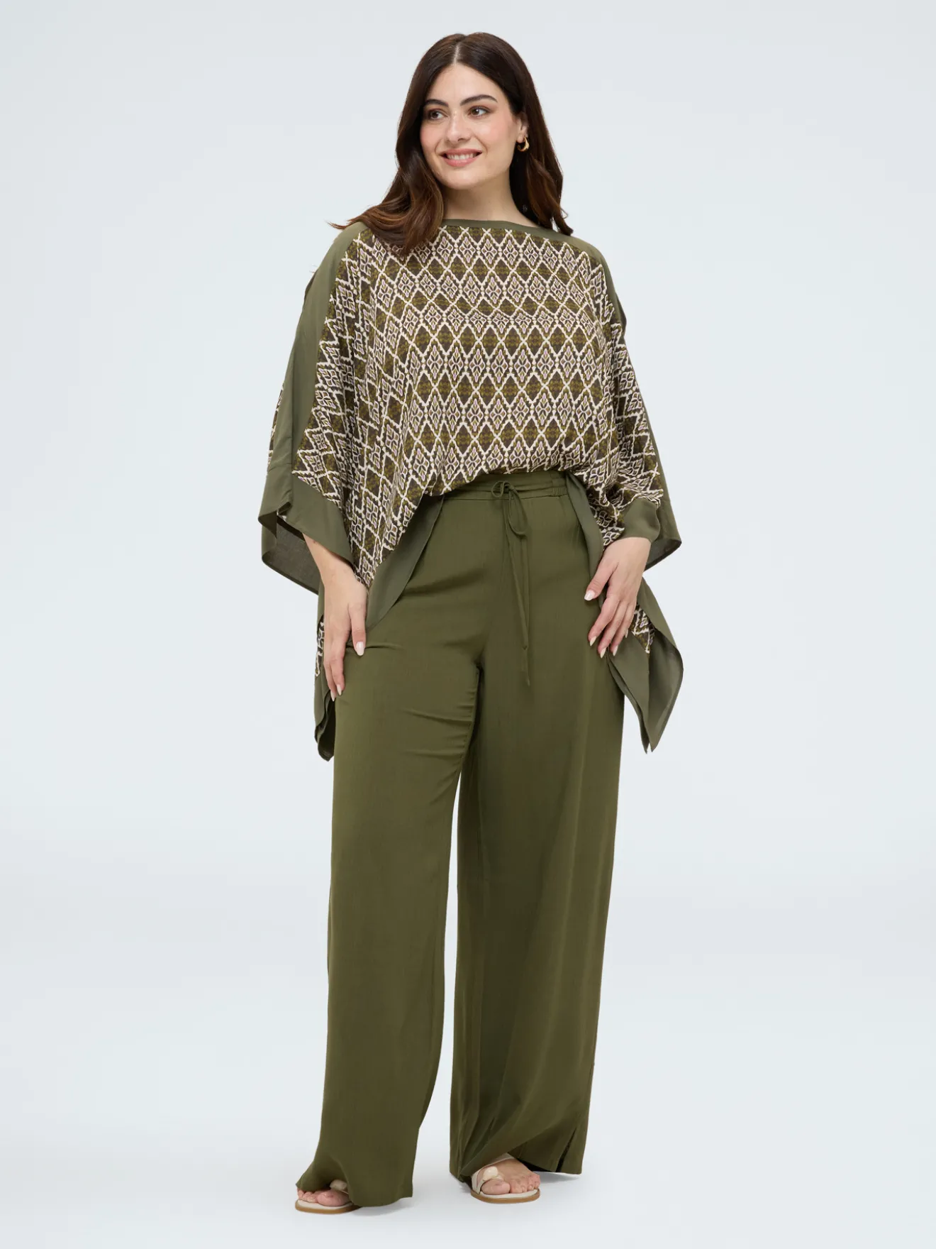 Pantaloni Wide Leg con coulisse in vita
