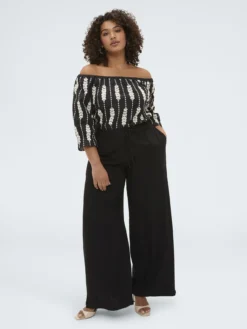 Pantaloni Wide Leg con coulisse in vita