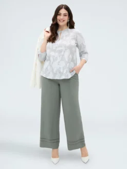 Pantaloni Wide Leg con dettaglio ajour