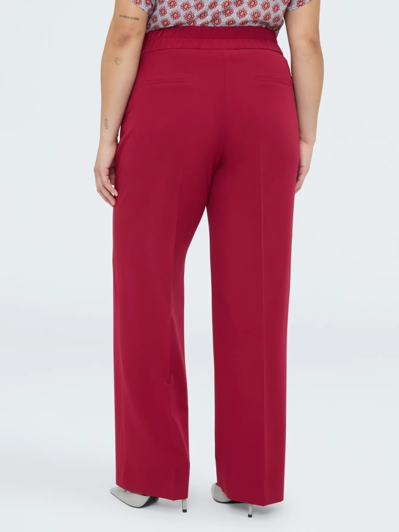 Pantaloni Wide Leg con dettaglio a righe in vita