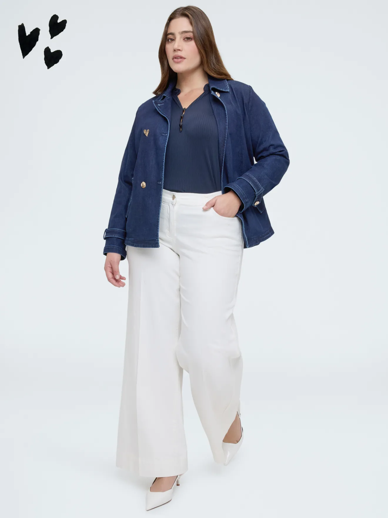 Pantaloni Wide Leg in cotone