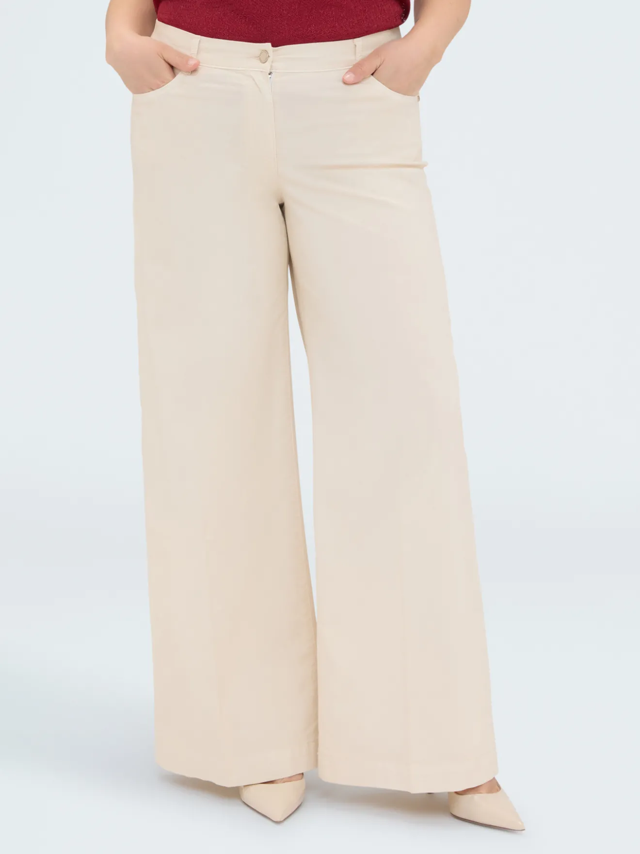 Pantaloni Wide Leg in cotone leggero