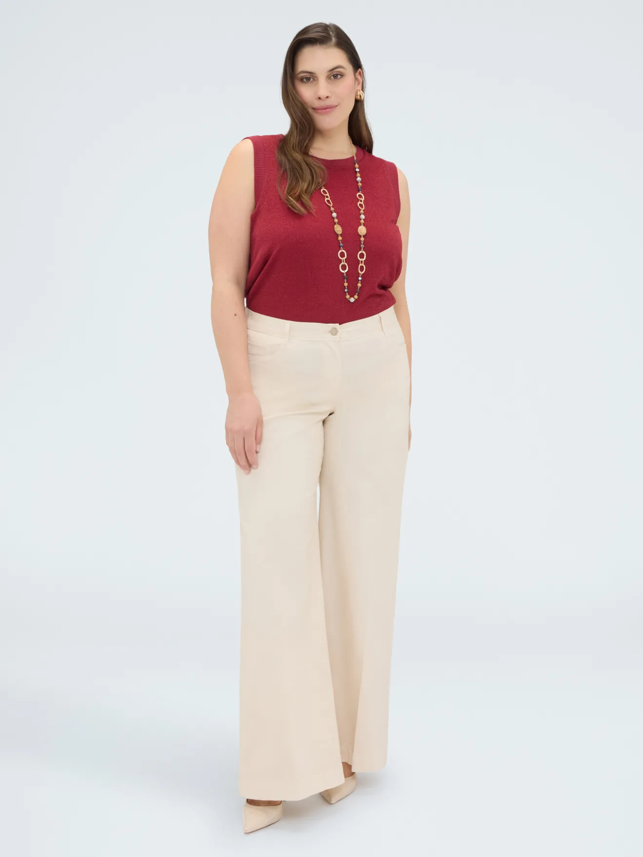 Pantaloni Wide Leg in cotone leggero