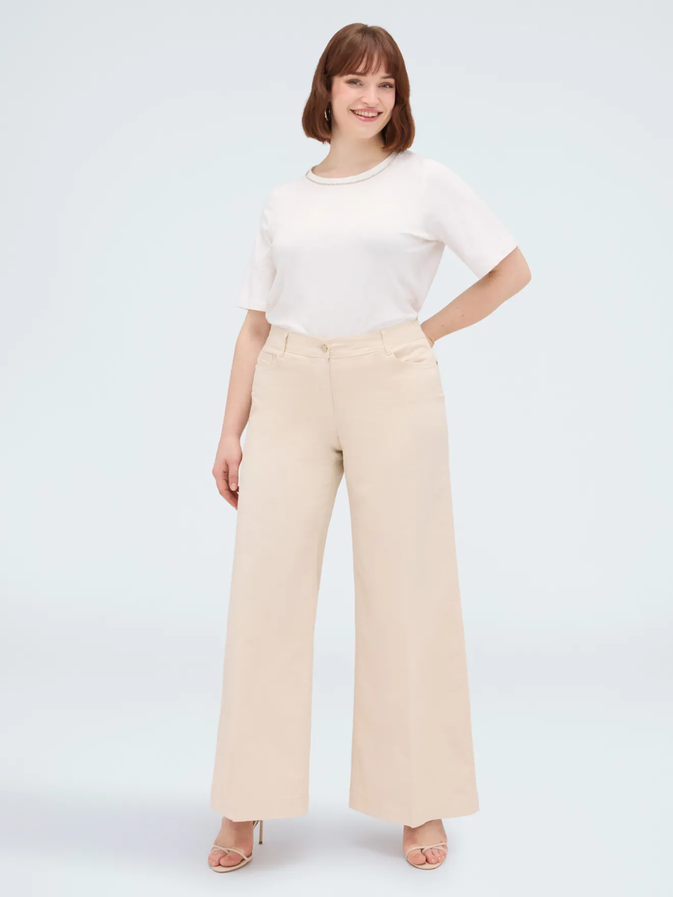 Pantaloni Wide Leg in cotone leggero