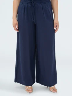 Pantaloni Wide Leg in misto lino