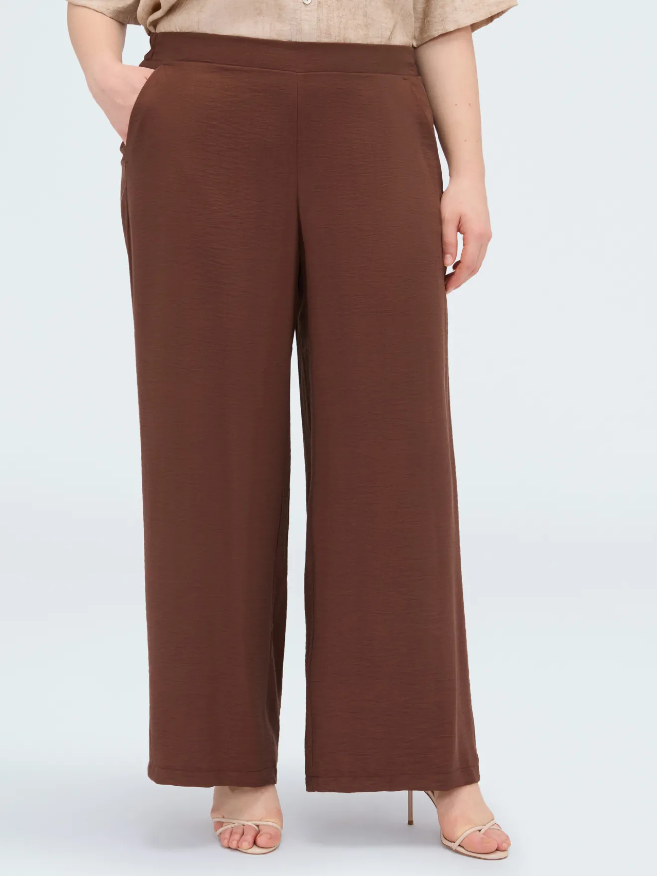 Pantaloni Wide Leg in misto viscosa