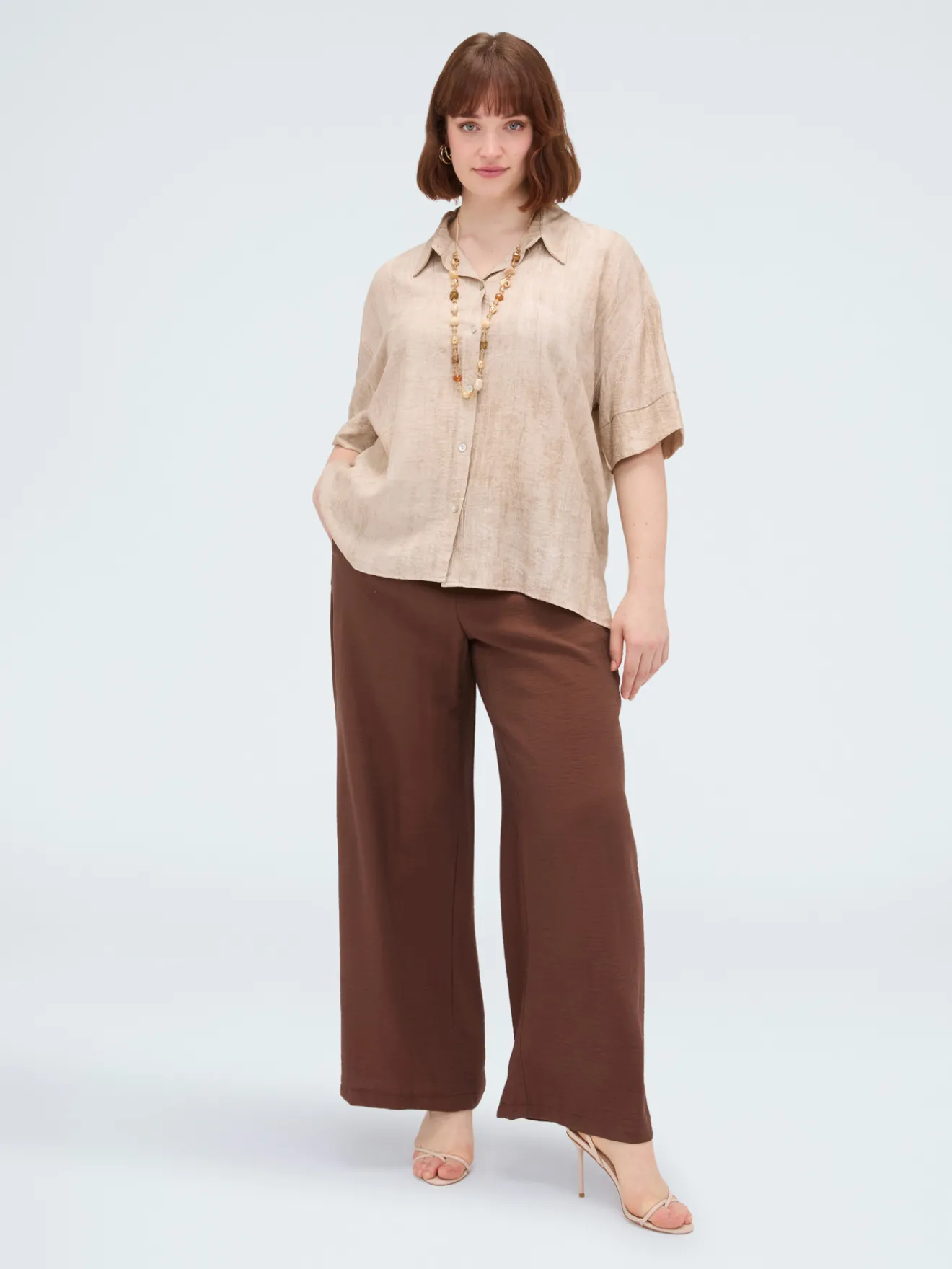 Pantaloni Wide Leg in misto viscosa
