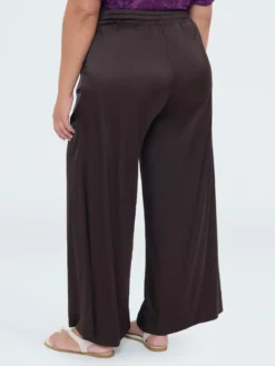 Pantaloni Wide Leg in raso di viscosa