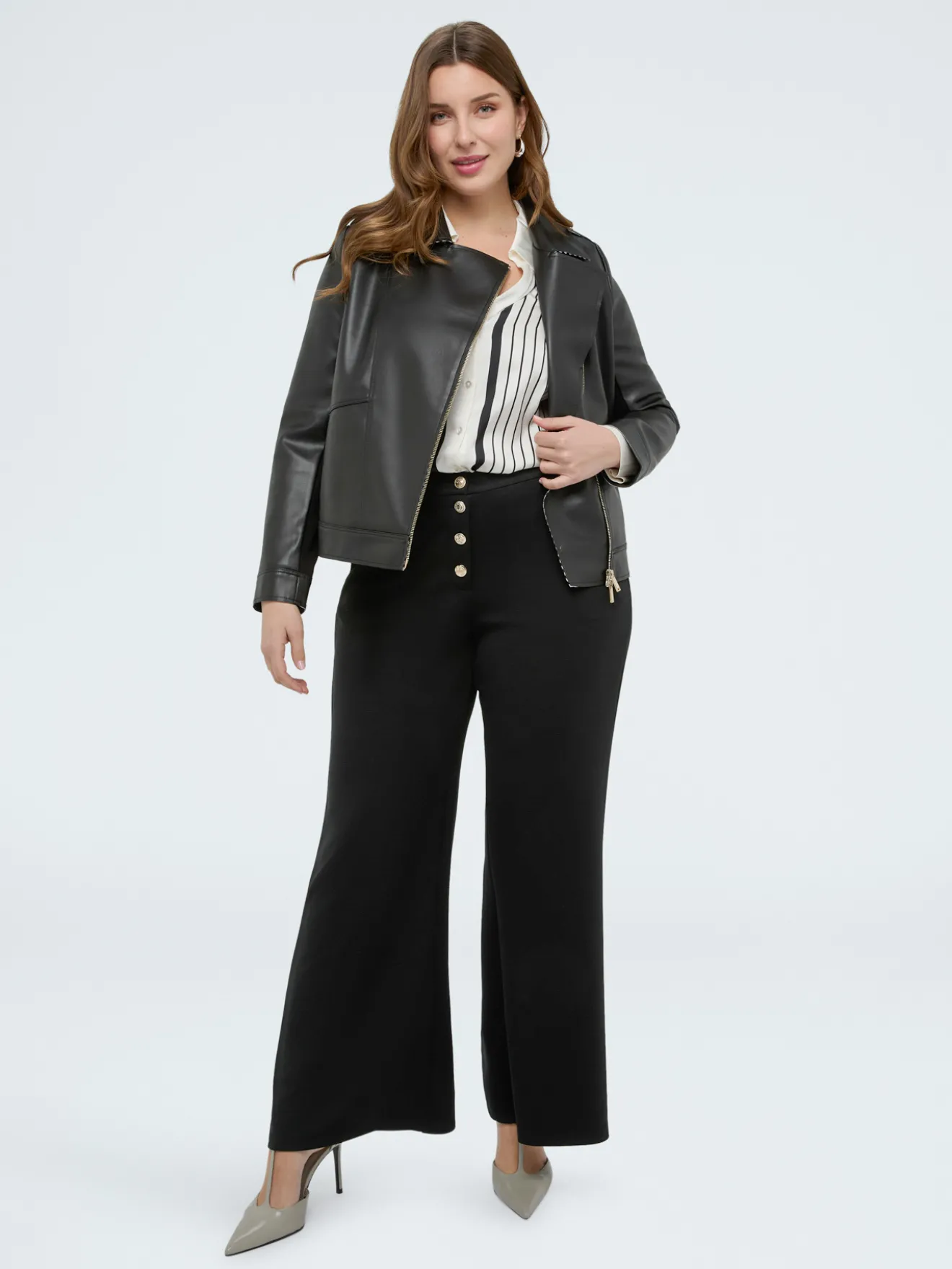 Pantaloni Wide Leg in tessuto scuba