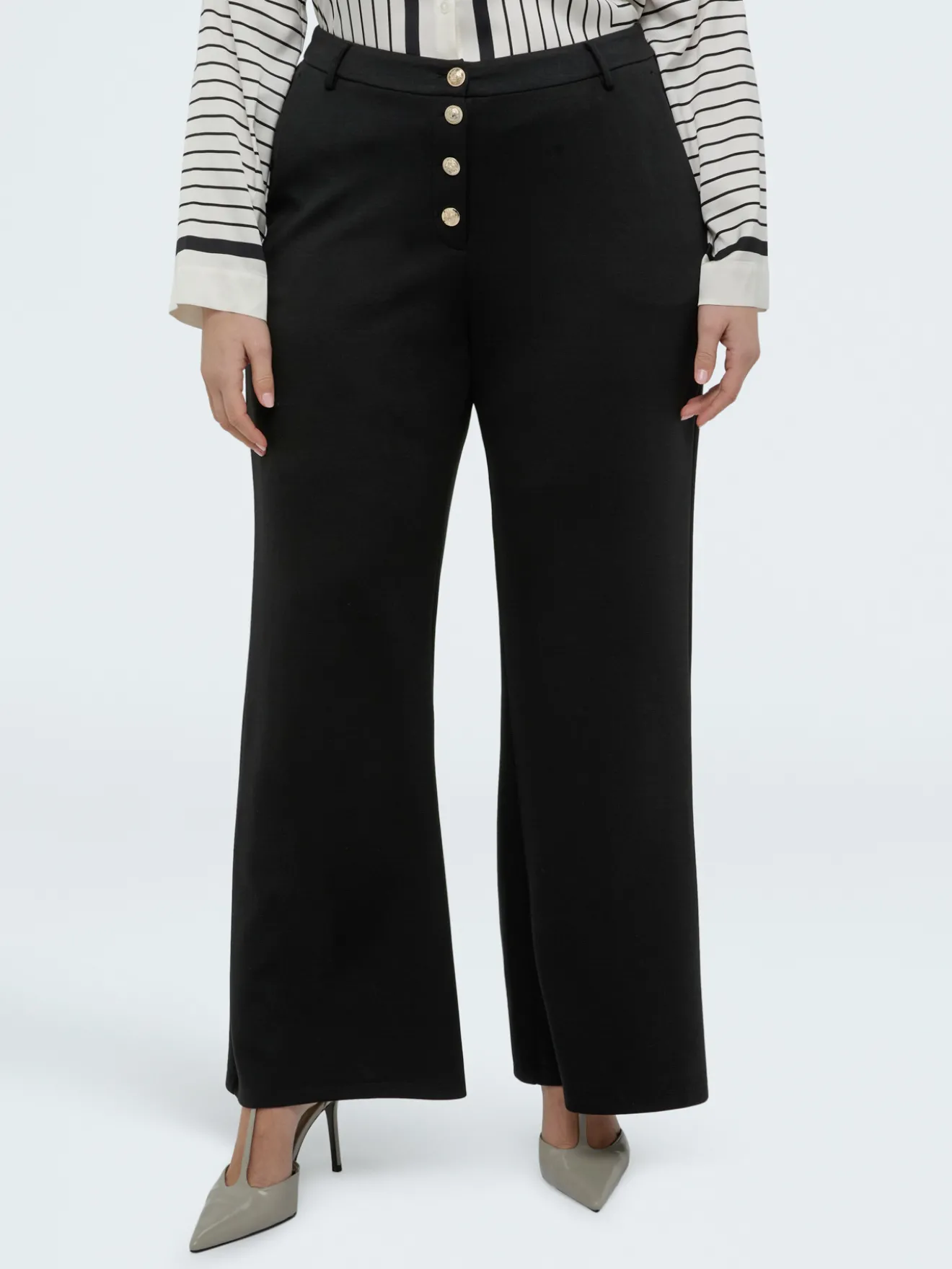 Pantaloni Wide Leg in tessuto scuba