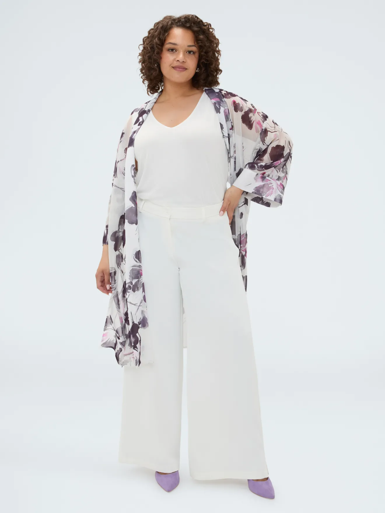 Pantaloni Wide Leg in tessuto fluido