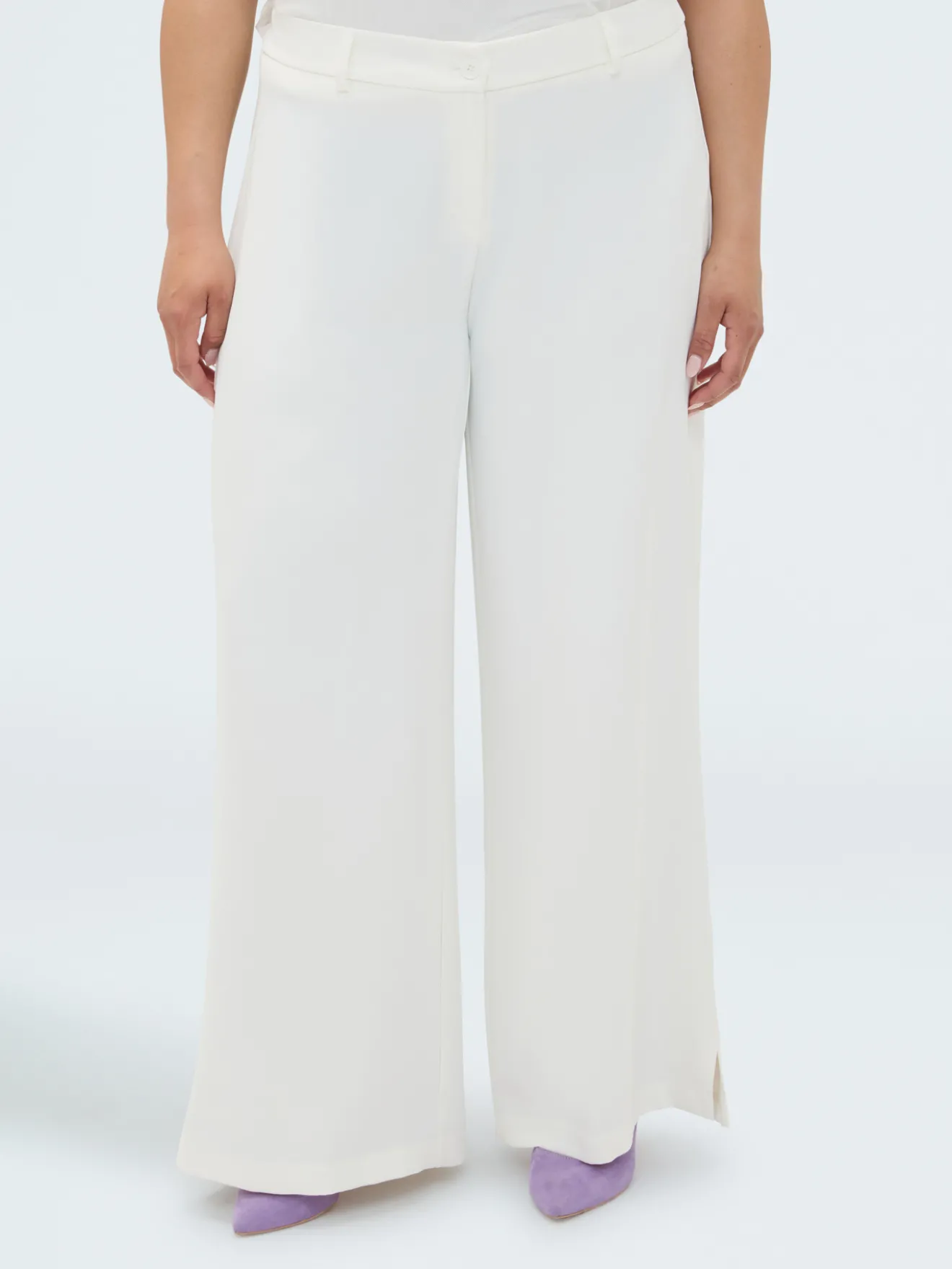 Pantaloni Wide Leg in tessuto fluido