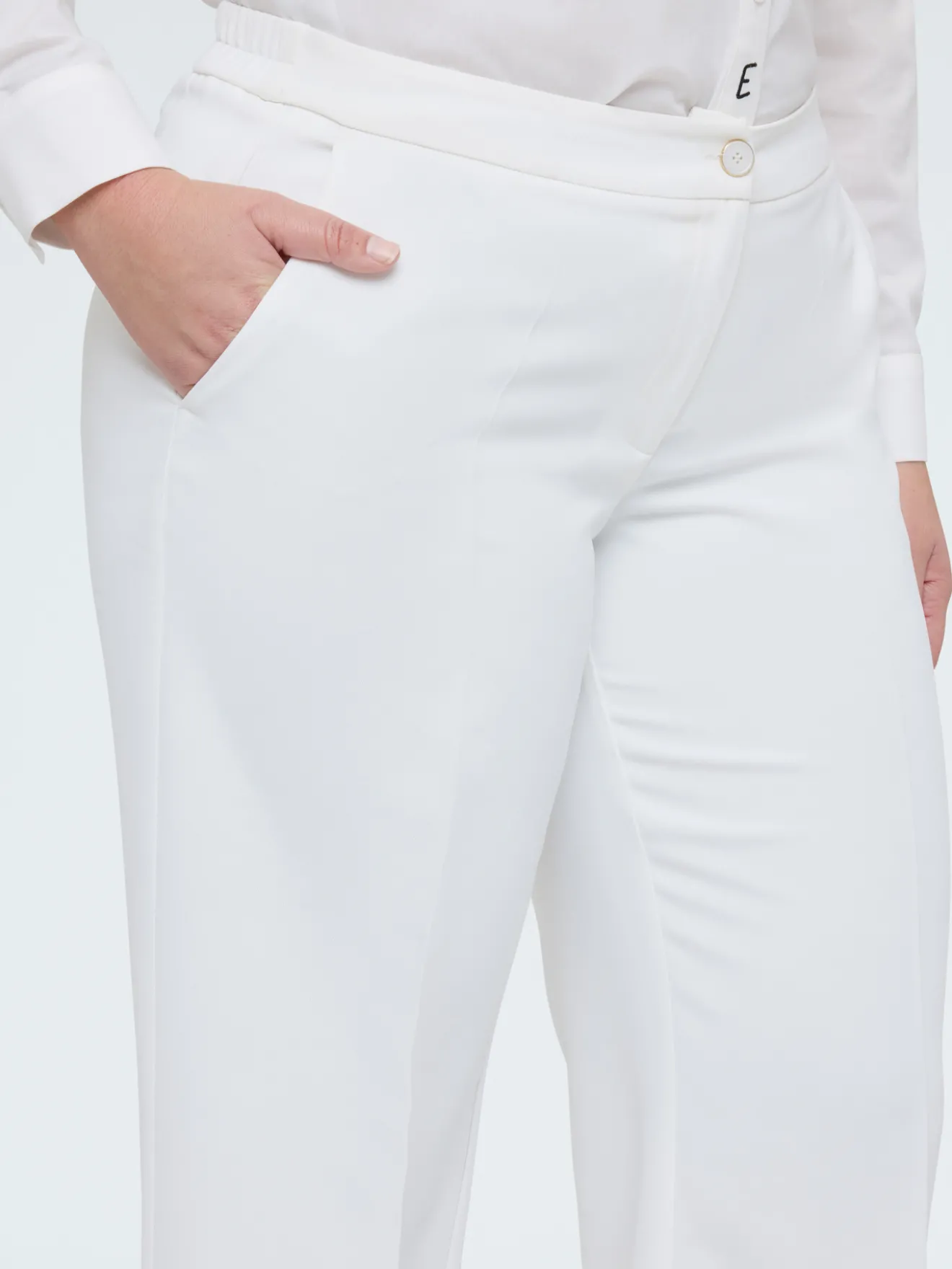 Pantaloni Wide Leg in tessuto fluido stretch