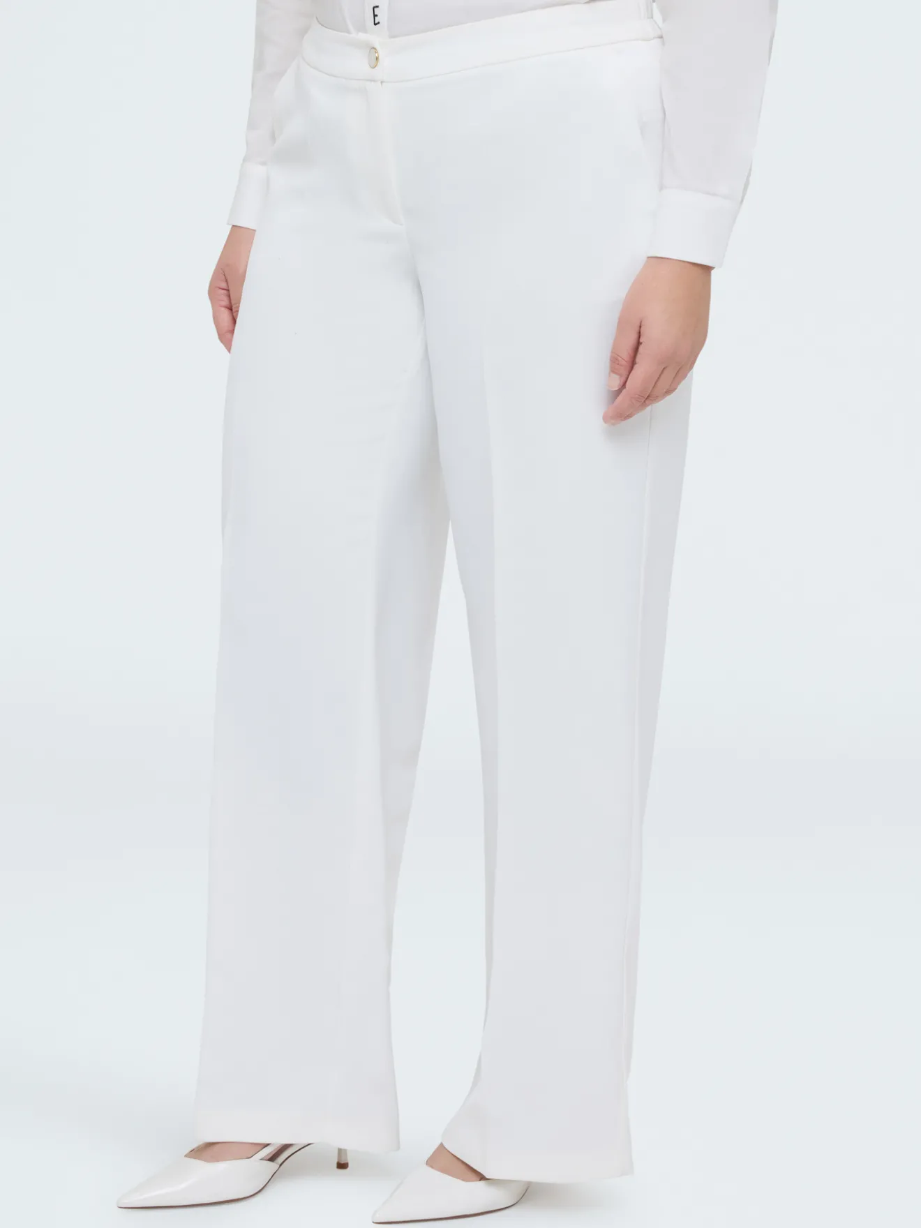 Pantaloni Wide Leg in tessuto fluido stretch