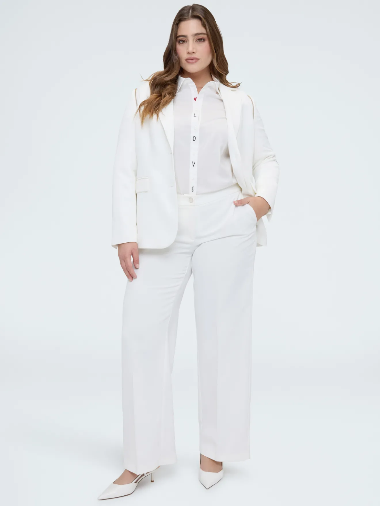 Pantaloni Wide Leg in tessuto fluido stretch