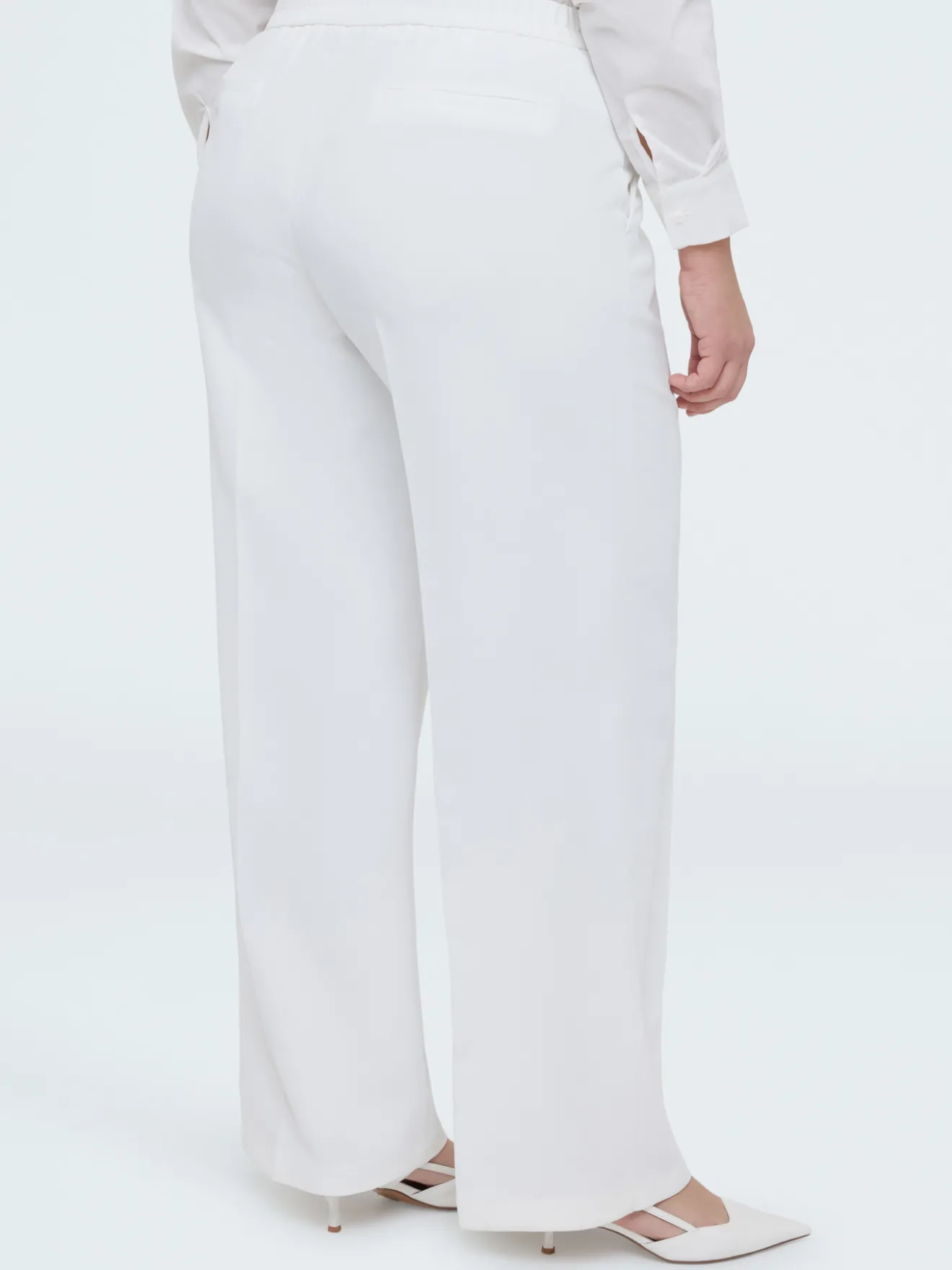 Pantaloni Wide Leg in tessuto fluido stretch
