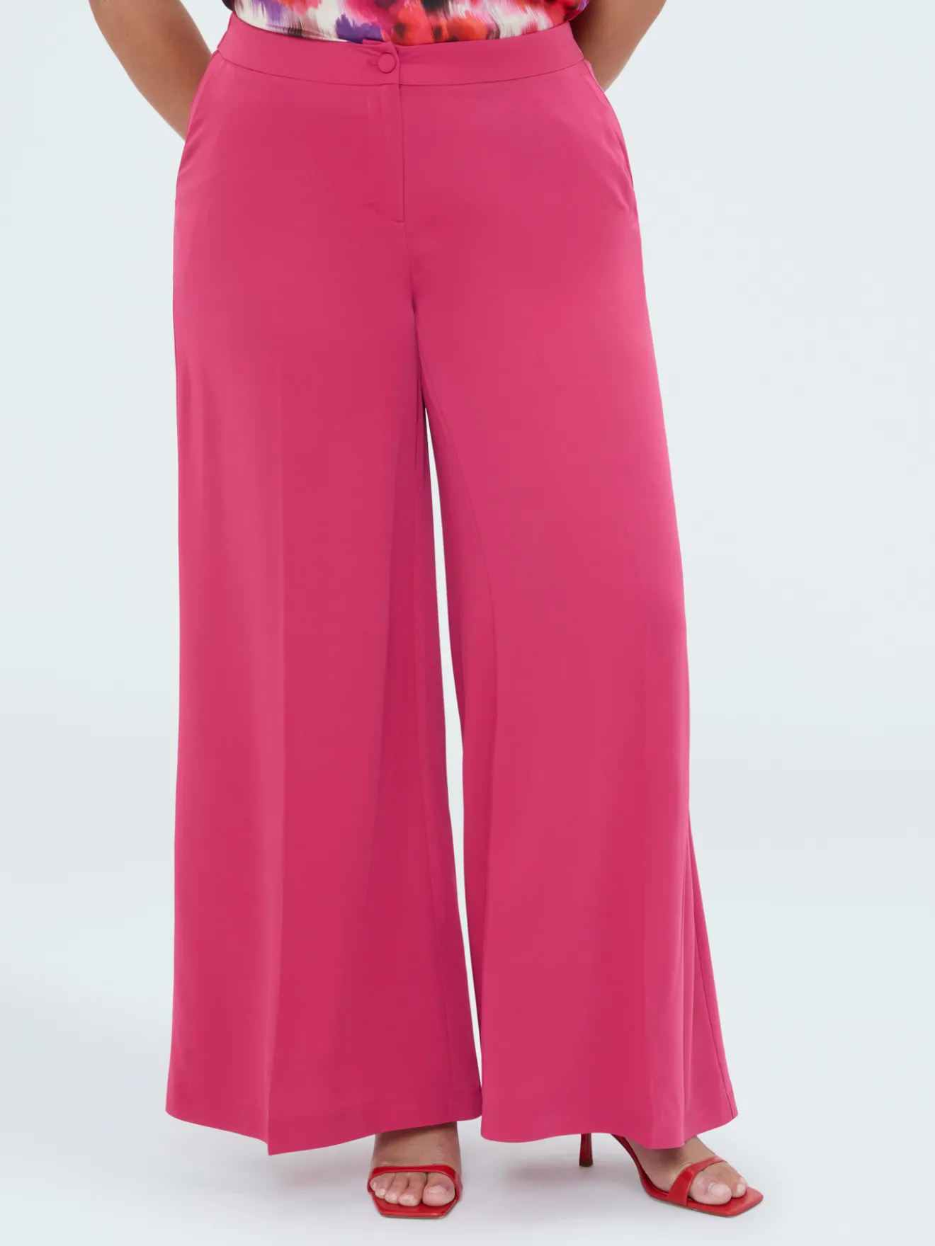 Pantaloni Wide Leg in tessuto fluido