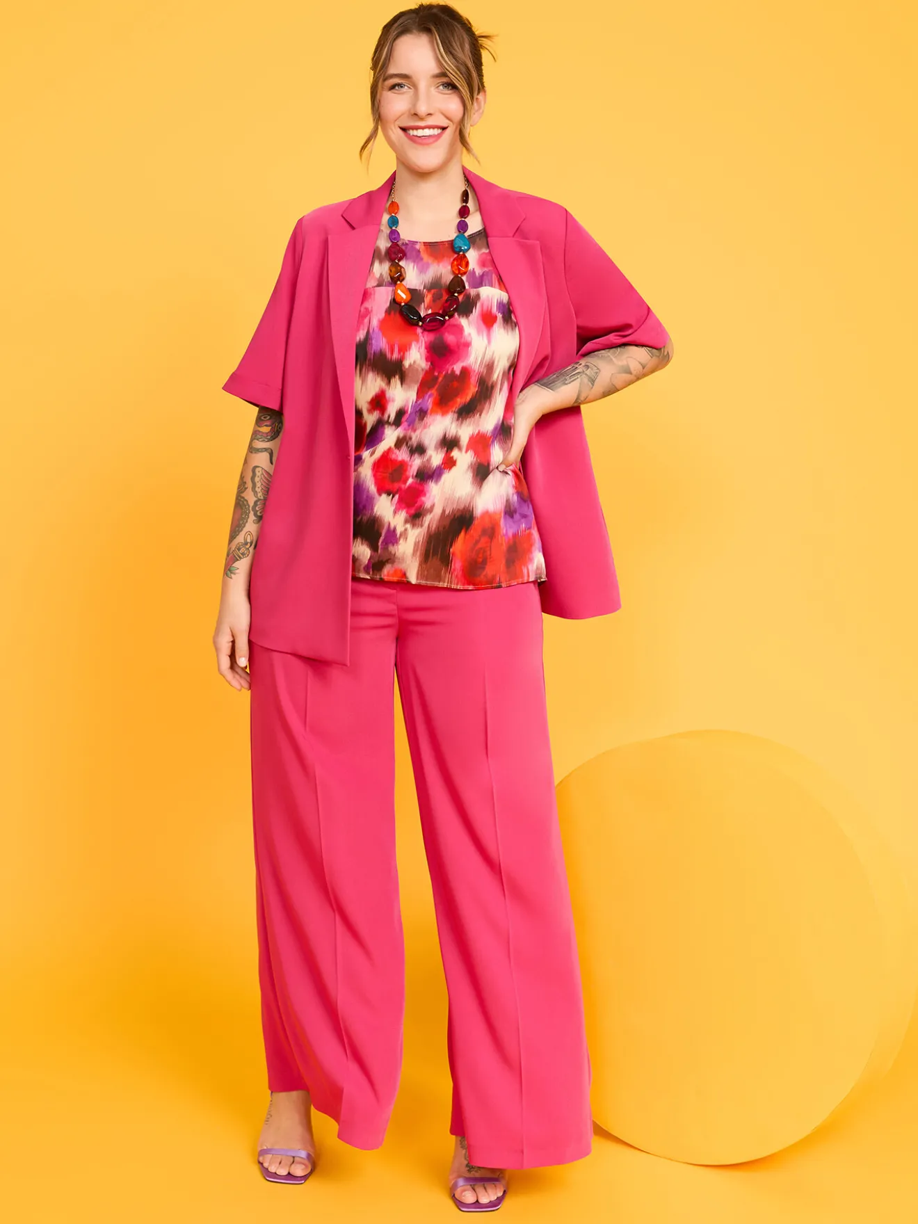 Pantaloni Wide Leg in tessuto fluido