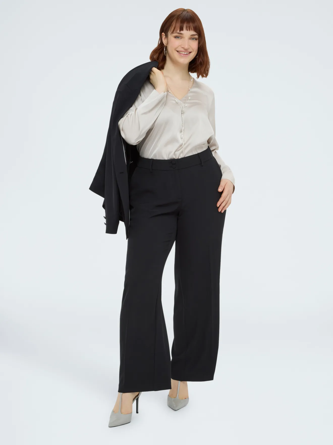 Pantaloni Wide Leg in tessuto fluido