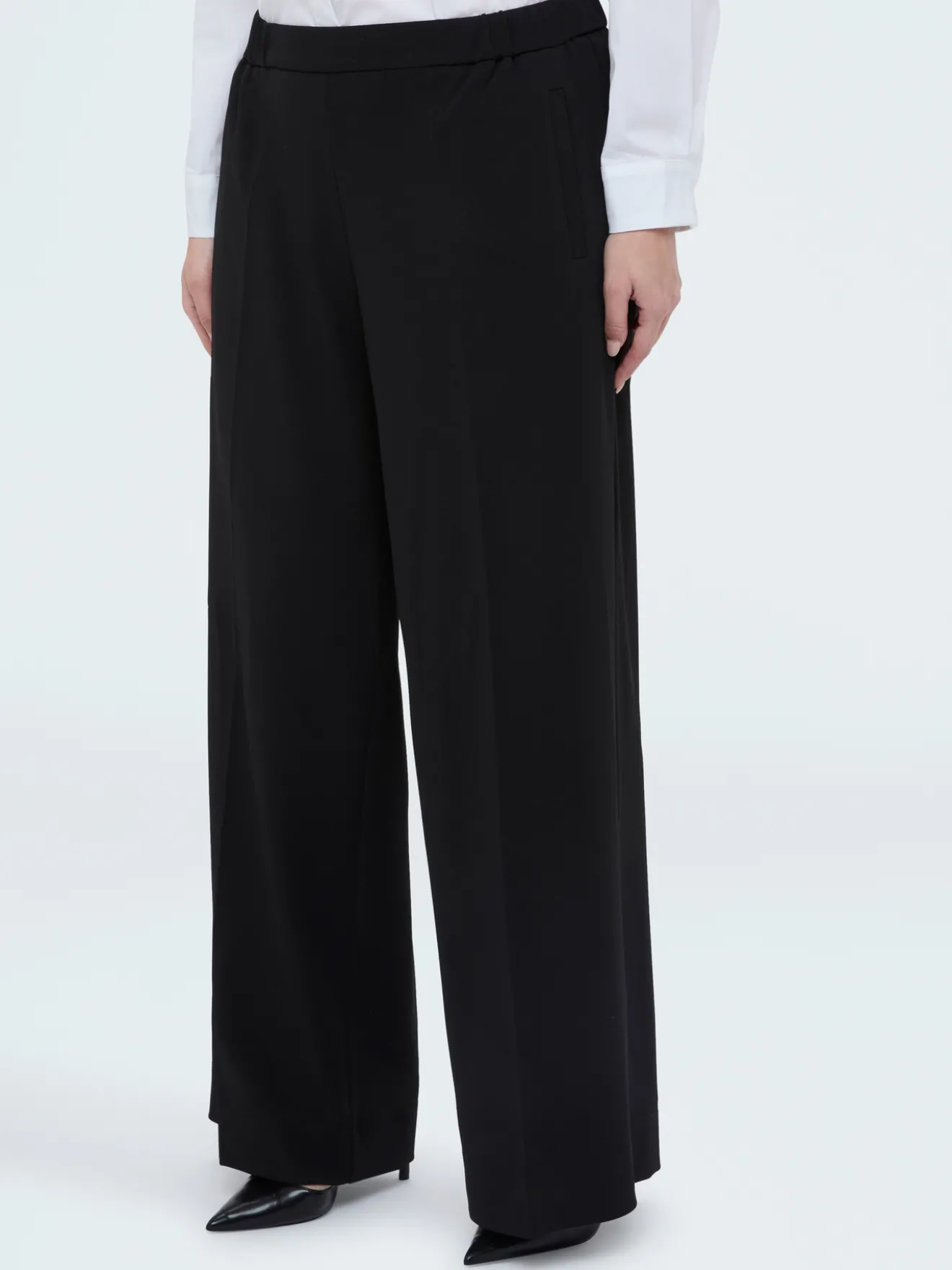 Pantaloni Wide Leg in tessuto stretch