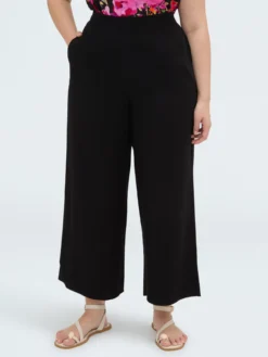 Pantaloni wide leg in viscosa