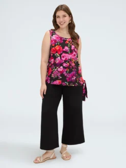 Pantaloni wide leg in viscosa