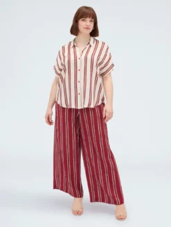 Pantaloni Wide Leg in viscosa a righe