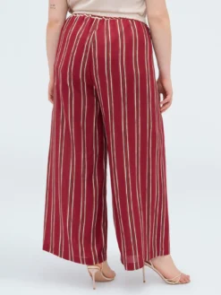 Pantaloni Wide Leg in viscosa a righe
