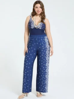 Pantaloni Wide Leg stampa bandana