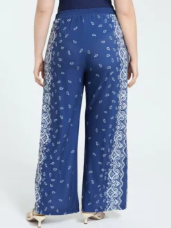Pantaloni Wide Leg stampa bandana