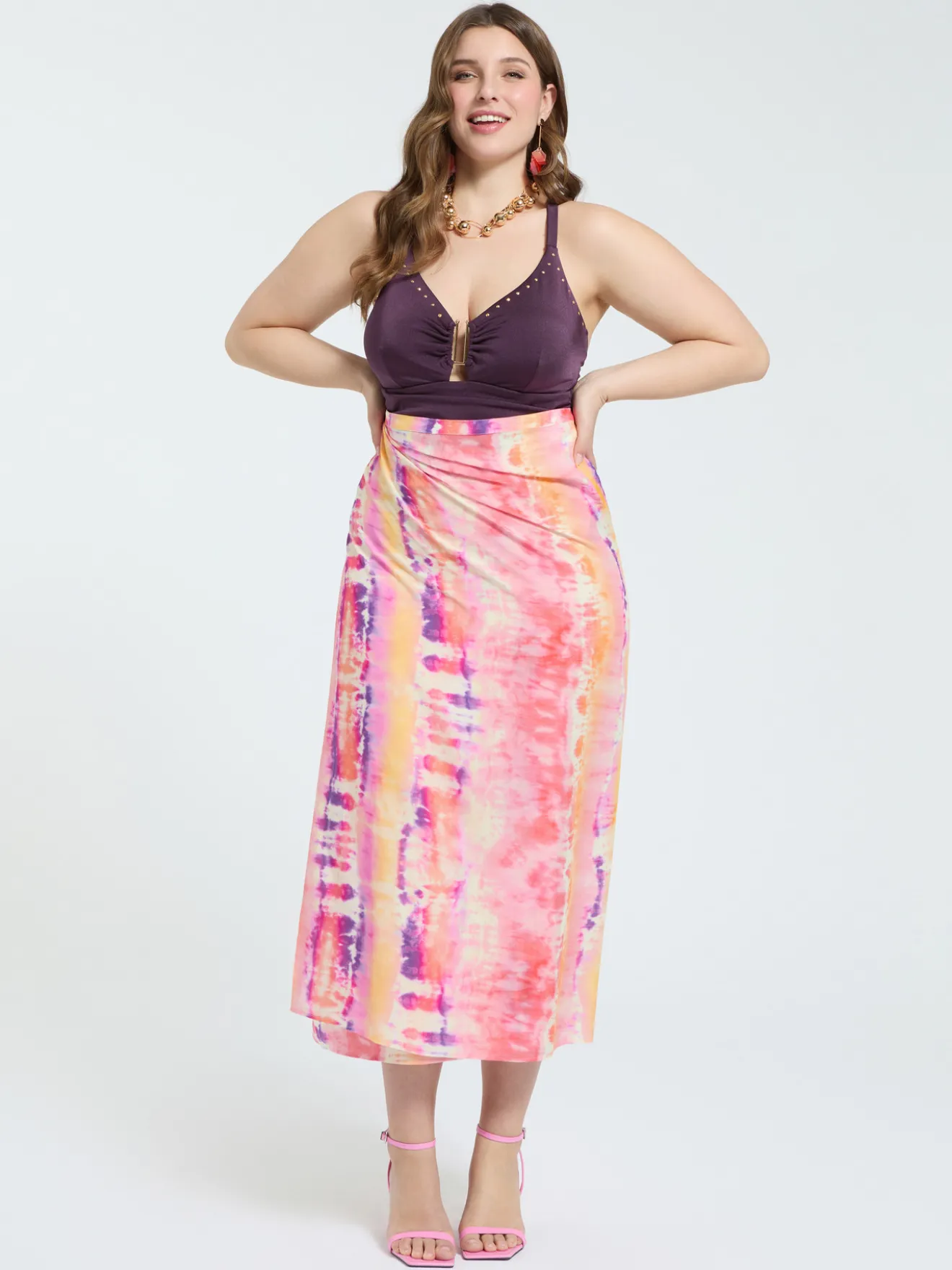 Pareo in viscosa stampa tie-dye