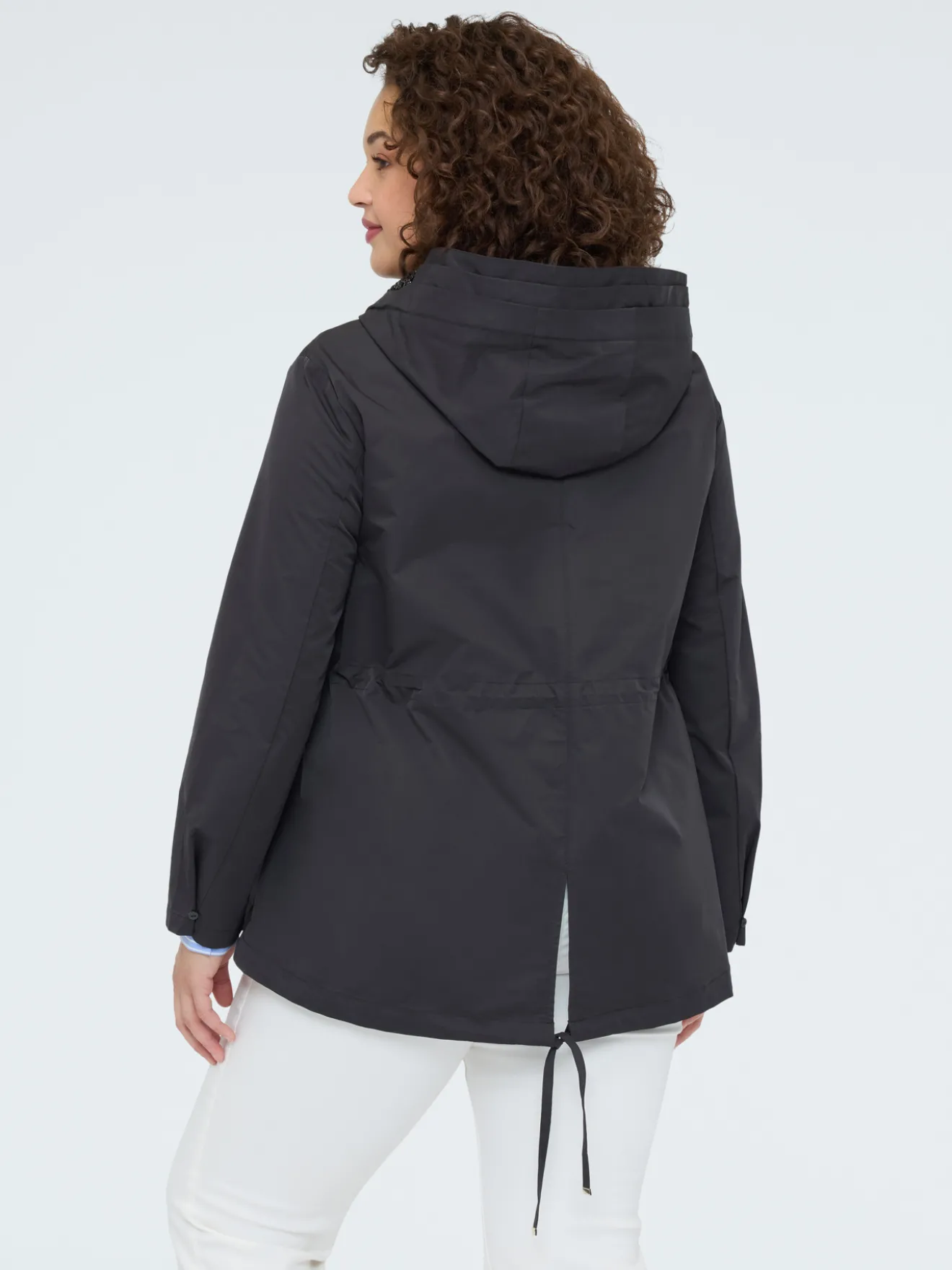 Parka con cappuccio e applicazioni