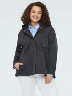 Parka con cappuccio e applicazioni