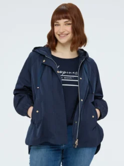 Parka con cappuccio e maxi coulisse