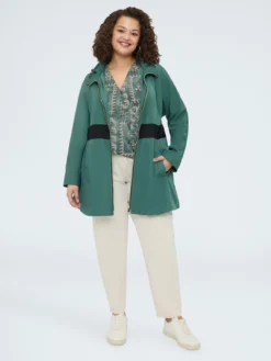 Parka con fascia a contrasto