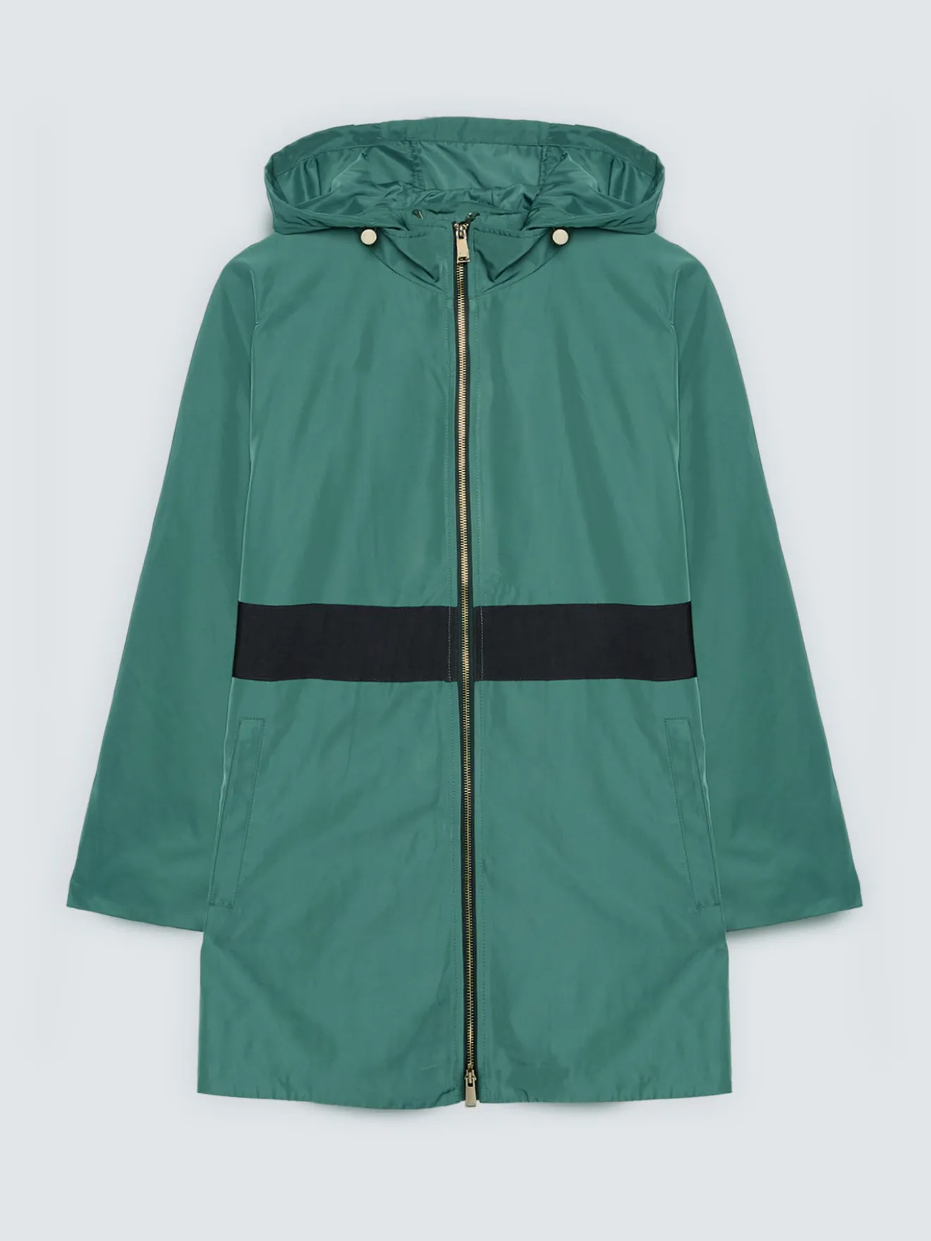 Parka con fascia a contrasto