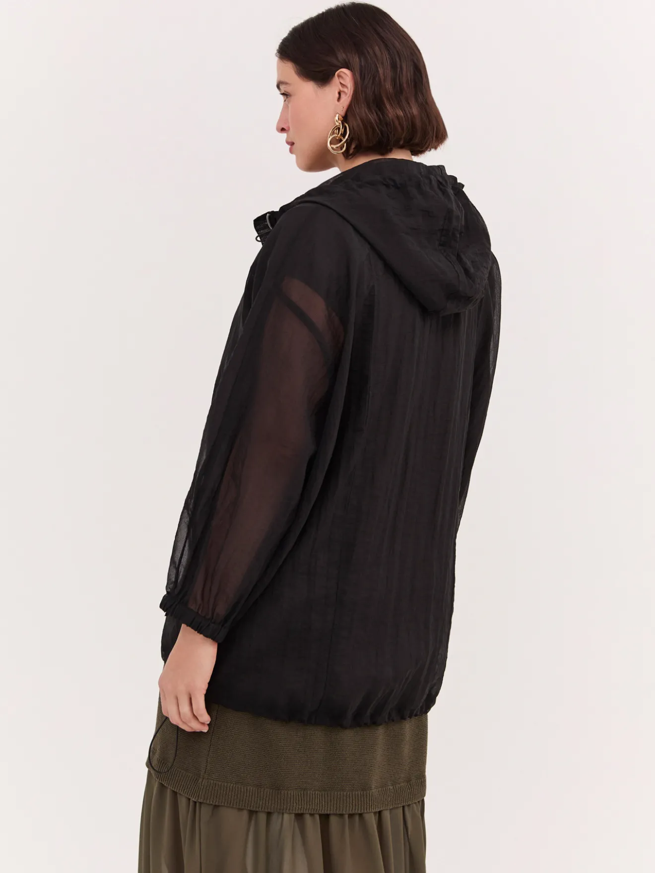 Parka in voile con cappuccio