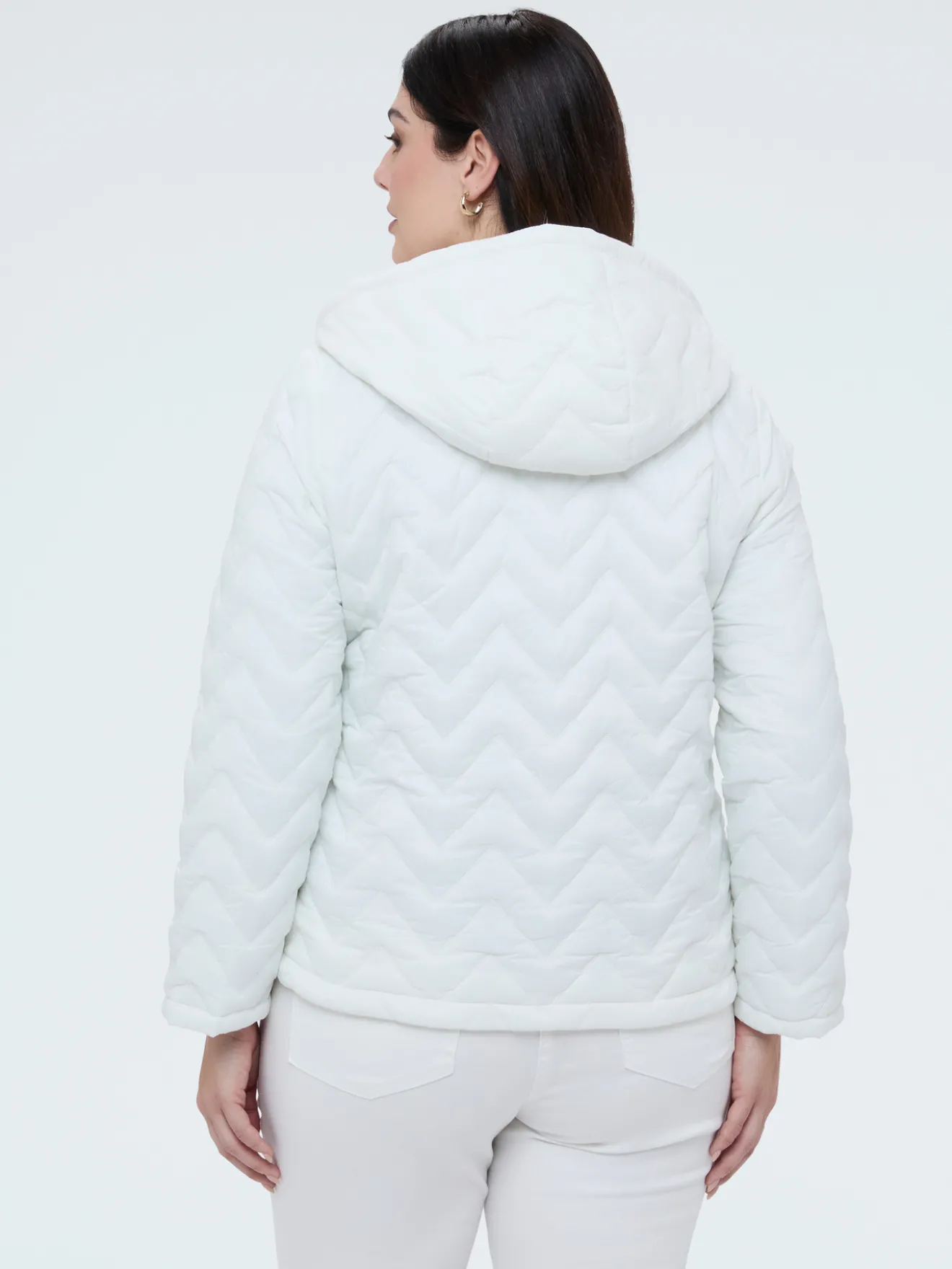 Piumino trapuntato con motivo chevron