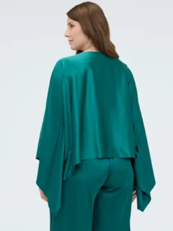 Poncho in raso design asimmetrico