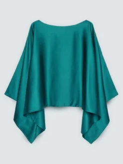 Poncho in raso design asimmetrico