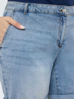 Shorts in denim con punti luce