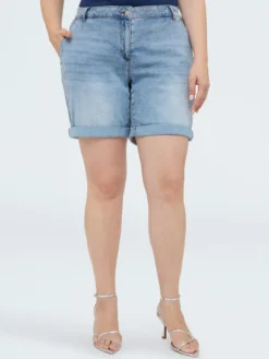 Shorts in denim con punti luce