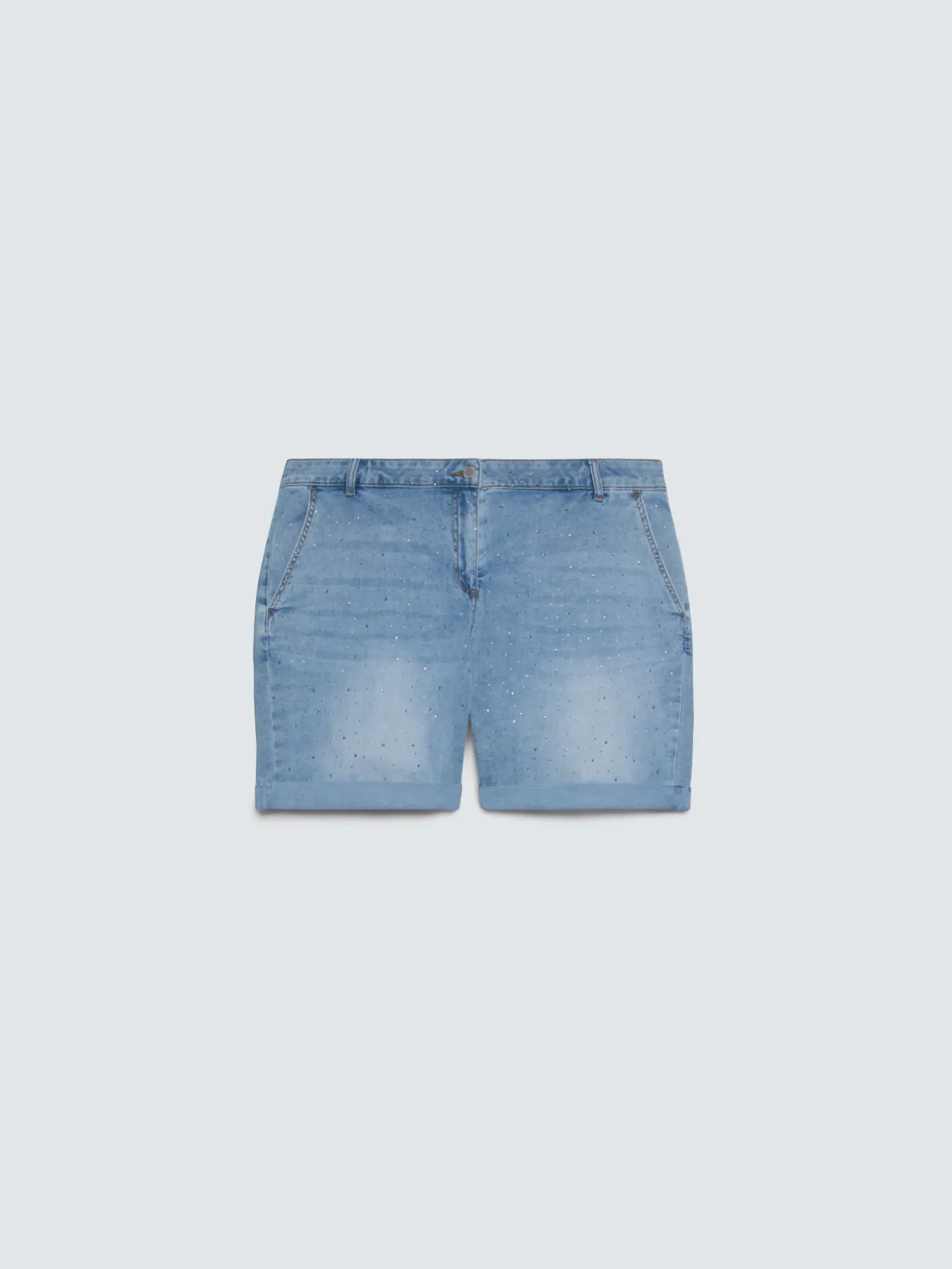 Shorts in denim con punti luce