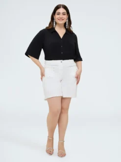 Shorts in misto cotone con borchie