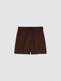 Shorts in misto lino viscosa con cintura