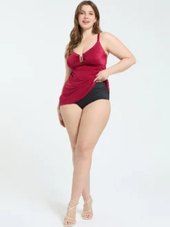 Slip a vita alta con fascia arricciata