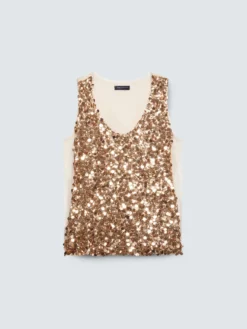 Top con paillettes e scollo a V
