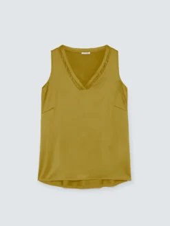 Top con scollo V e dettaglio in pizzo