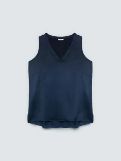 Top con scollo V e dettaglio in pizzo