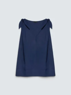 Top in cotone con nodi a fiocco sulle spalle